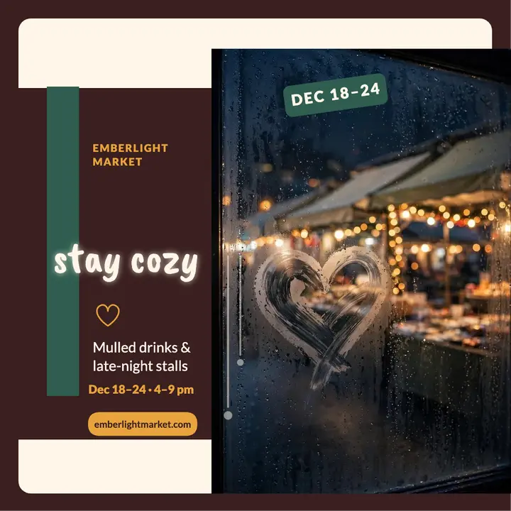 Emberlight Market fogged window holiday post template