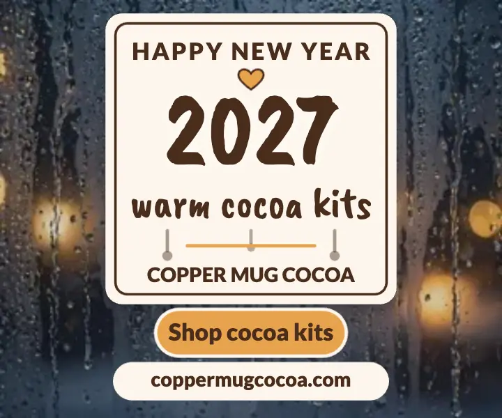 Copper Mug Cocoa New Year cocoa kits ad template