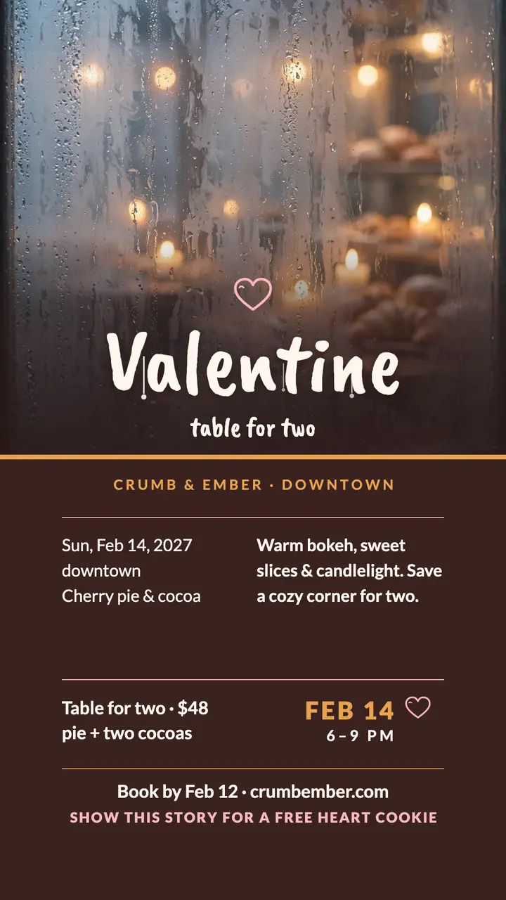 Crumb and Ember Valentine window story template