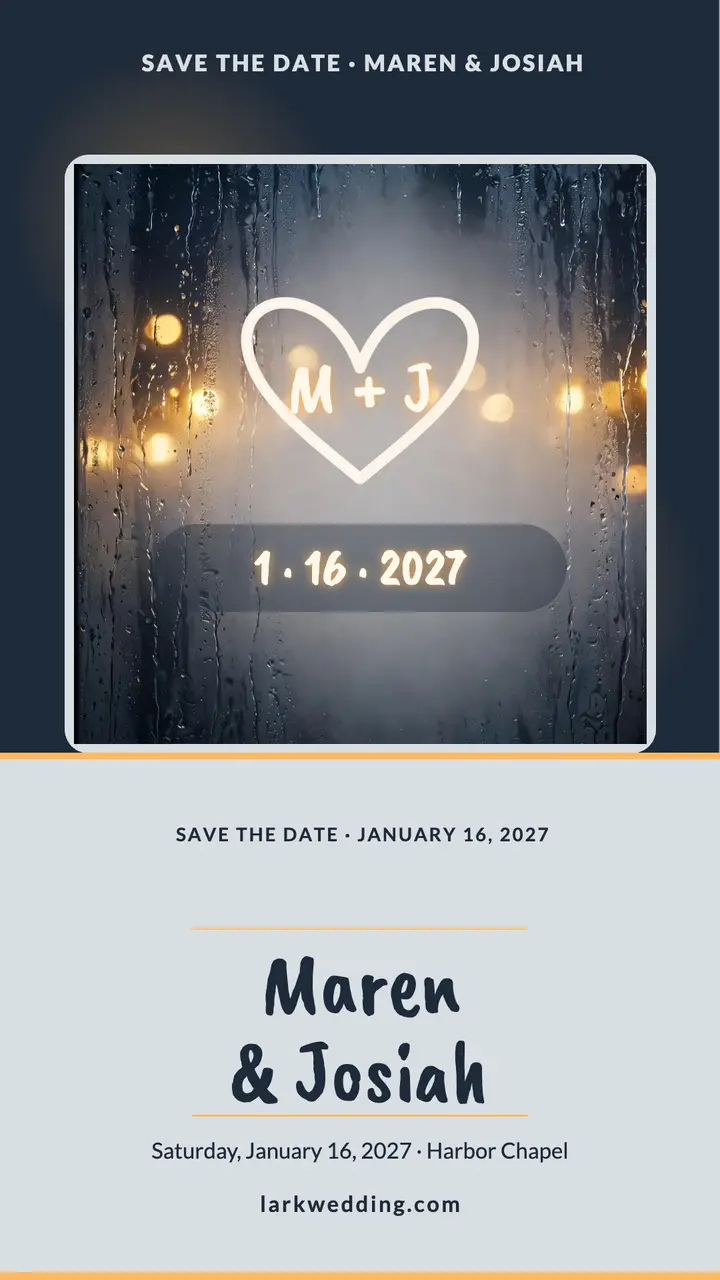 Maren and Josiah fogged window save the date template