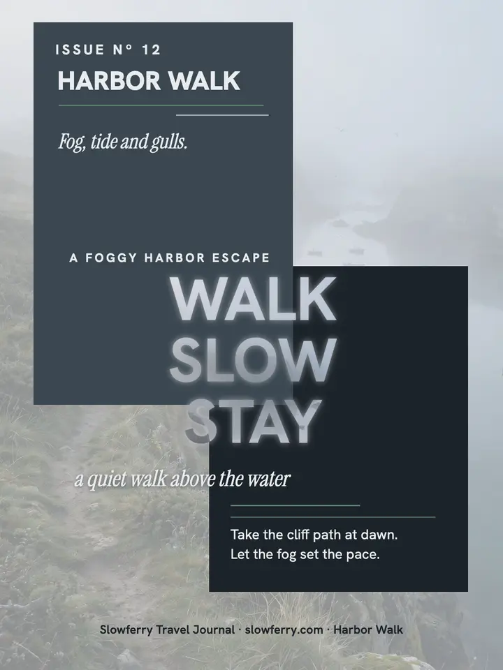 Slowferry foggy harbor manifesto portrait template