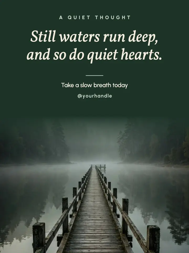 Foggy lake quote post template