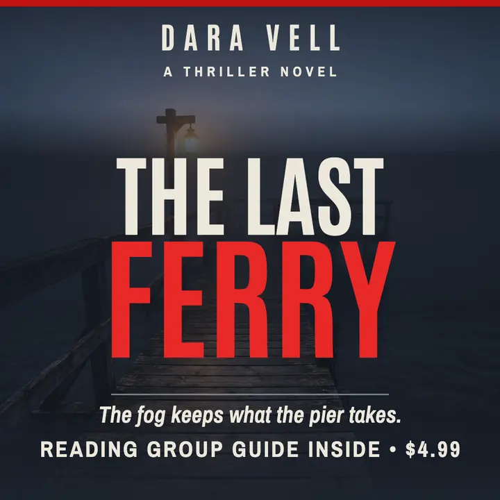 The Last Ferry thriller cover, Dara Vell template