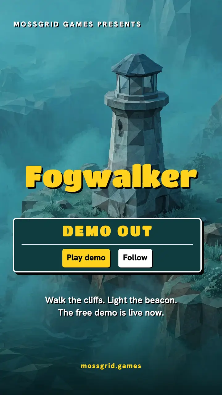 Fogwalker game demo launch story, low-poly template