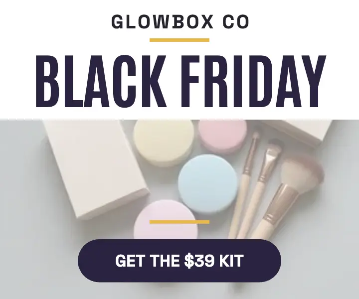 Glowbox Black Friday beauty kit foil ad template