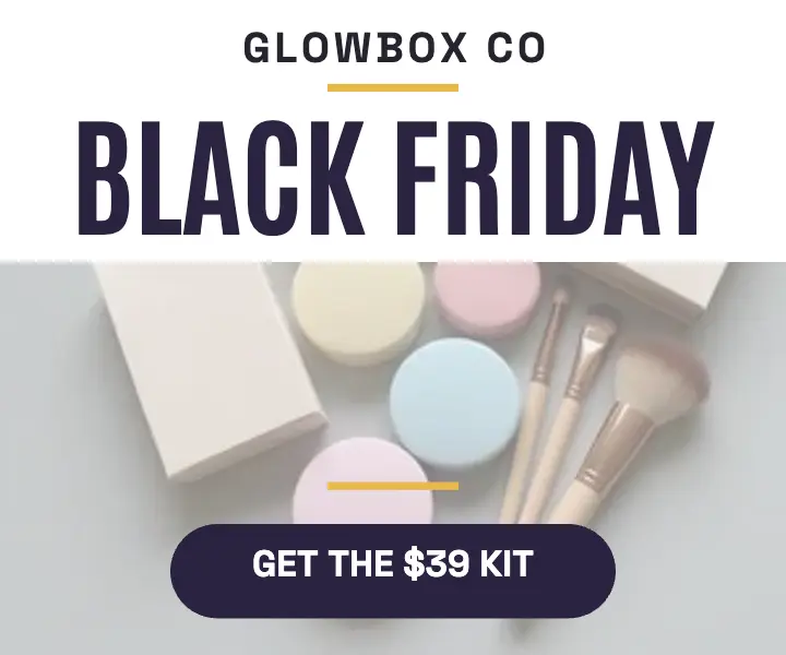 Glowbox Black Friday beauty kit foil ad template