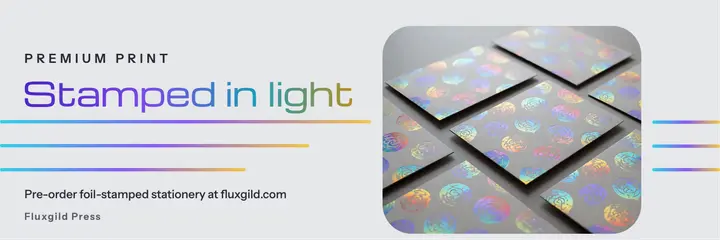 Fluxgild foil stationery pre-order header template