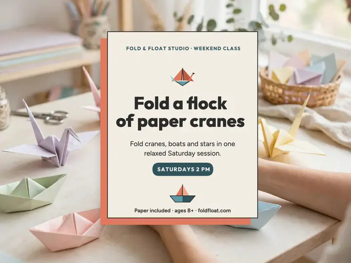Fold and Float weekend origami class slide template