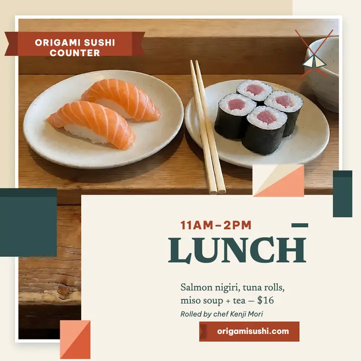 Origami Sushi lunch set post template