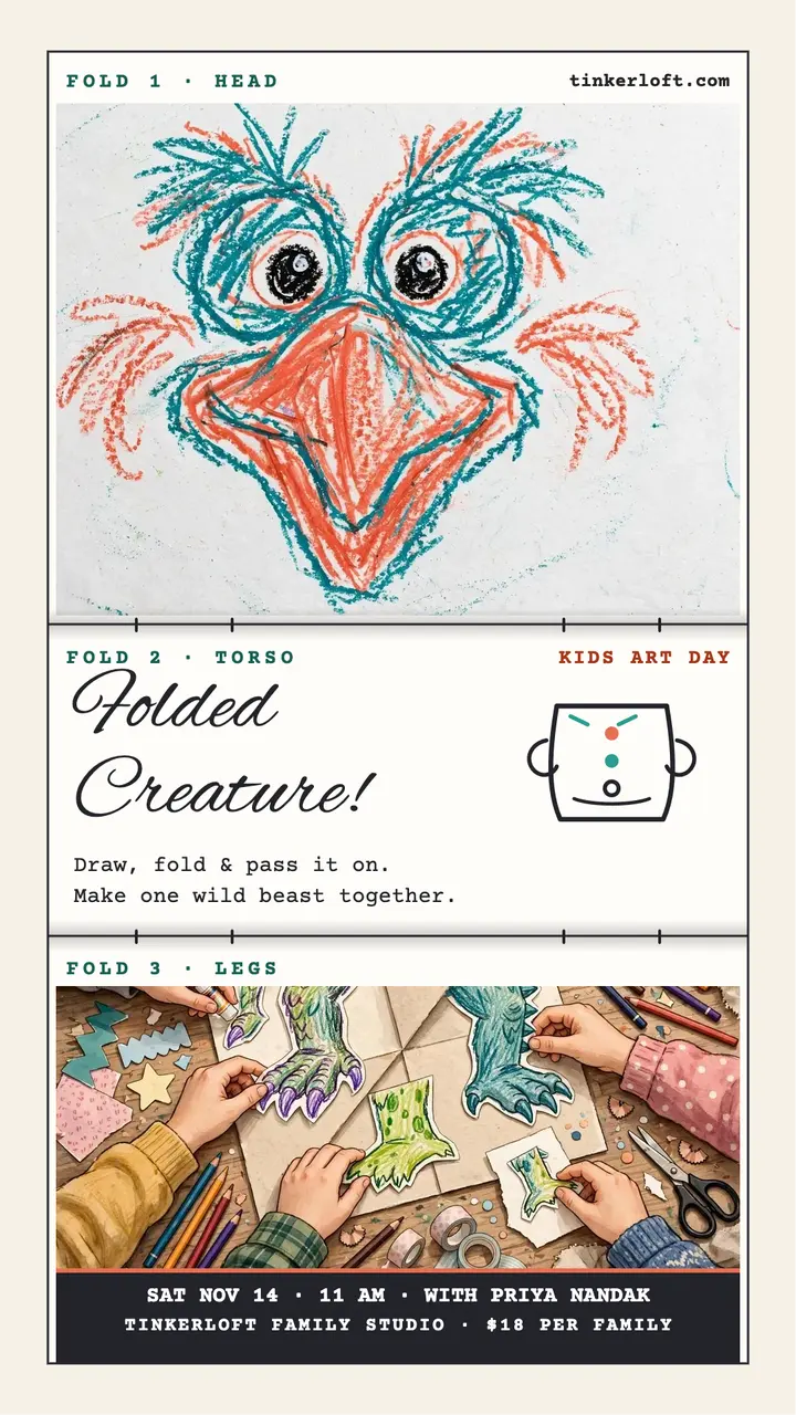 Folded Creature family workshop story template