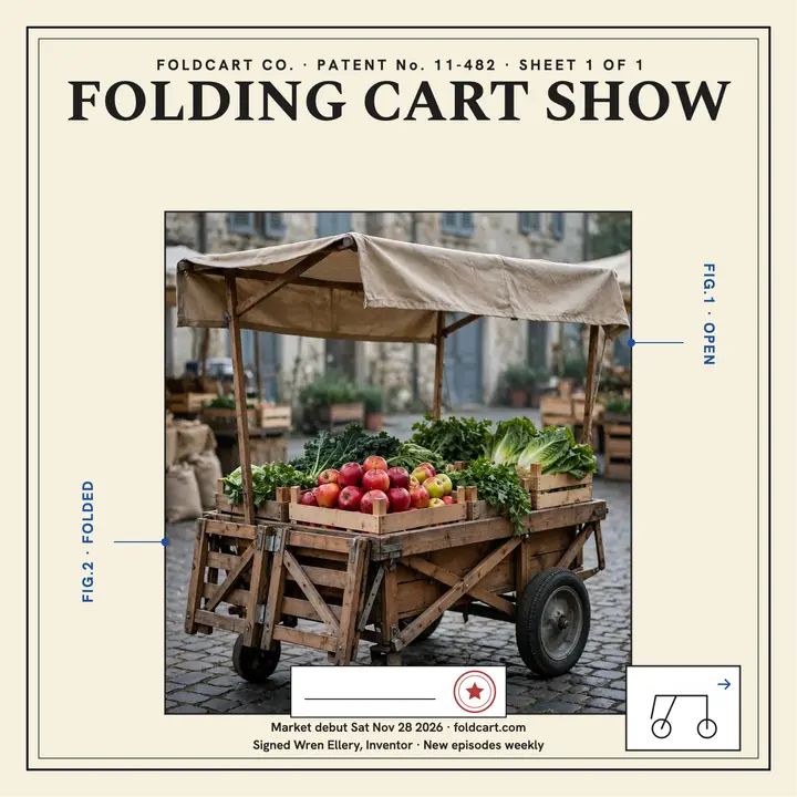 Foldcart patent market cart launch cover template