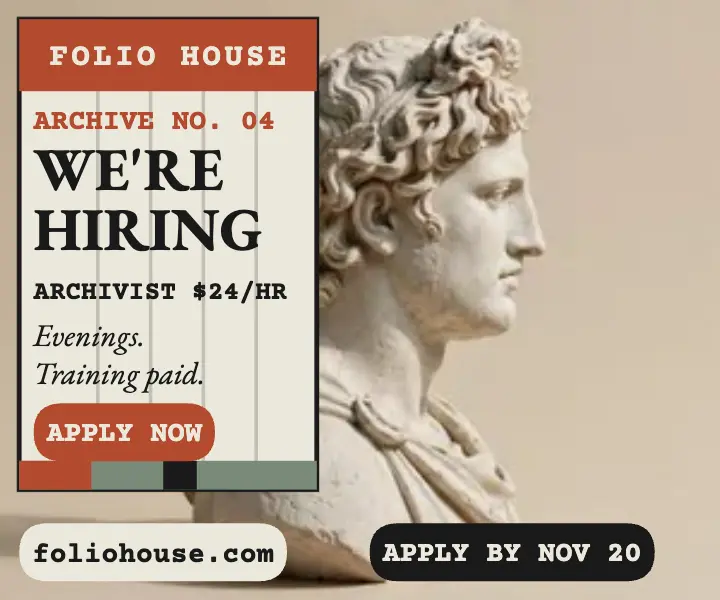 Folio House archivist hiring ad: archivist hiring ad template