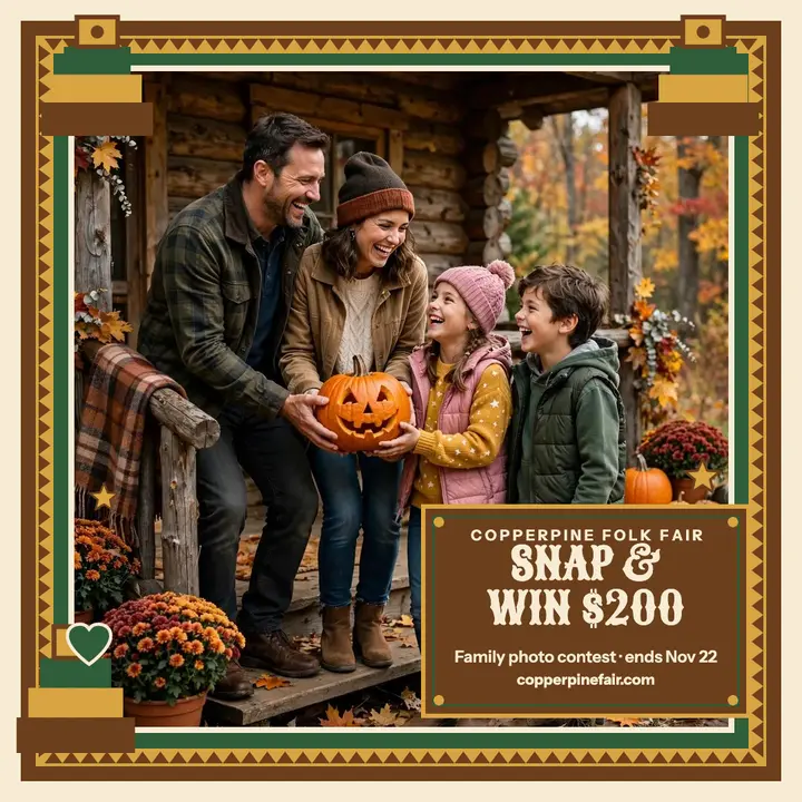 Copperpine family photo contest frame post: family photo contest post template