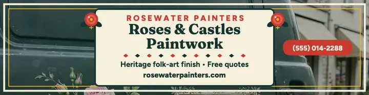 Rosewater Painters roses and castles billboard template