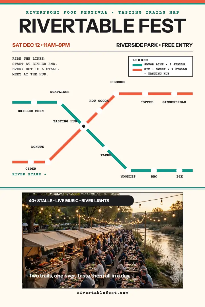Rivertable Fest transit poster template
