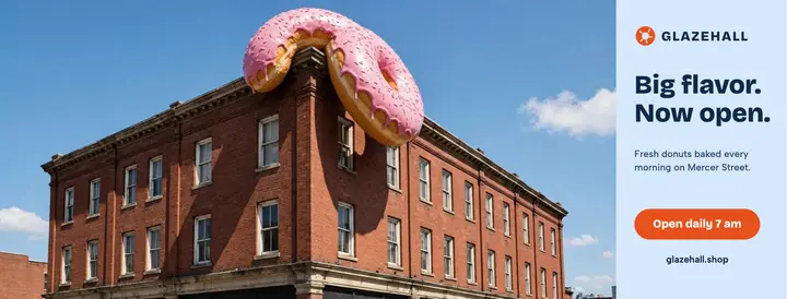 Glazehall donuts grand opening cover template