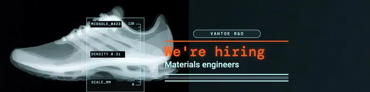 Footwear materials lab hiring banner, X-ray glow template