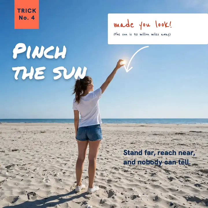 Pinch the sun forced-perspective post template