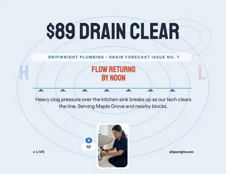Dripwright drain forecast flyer template