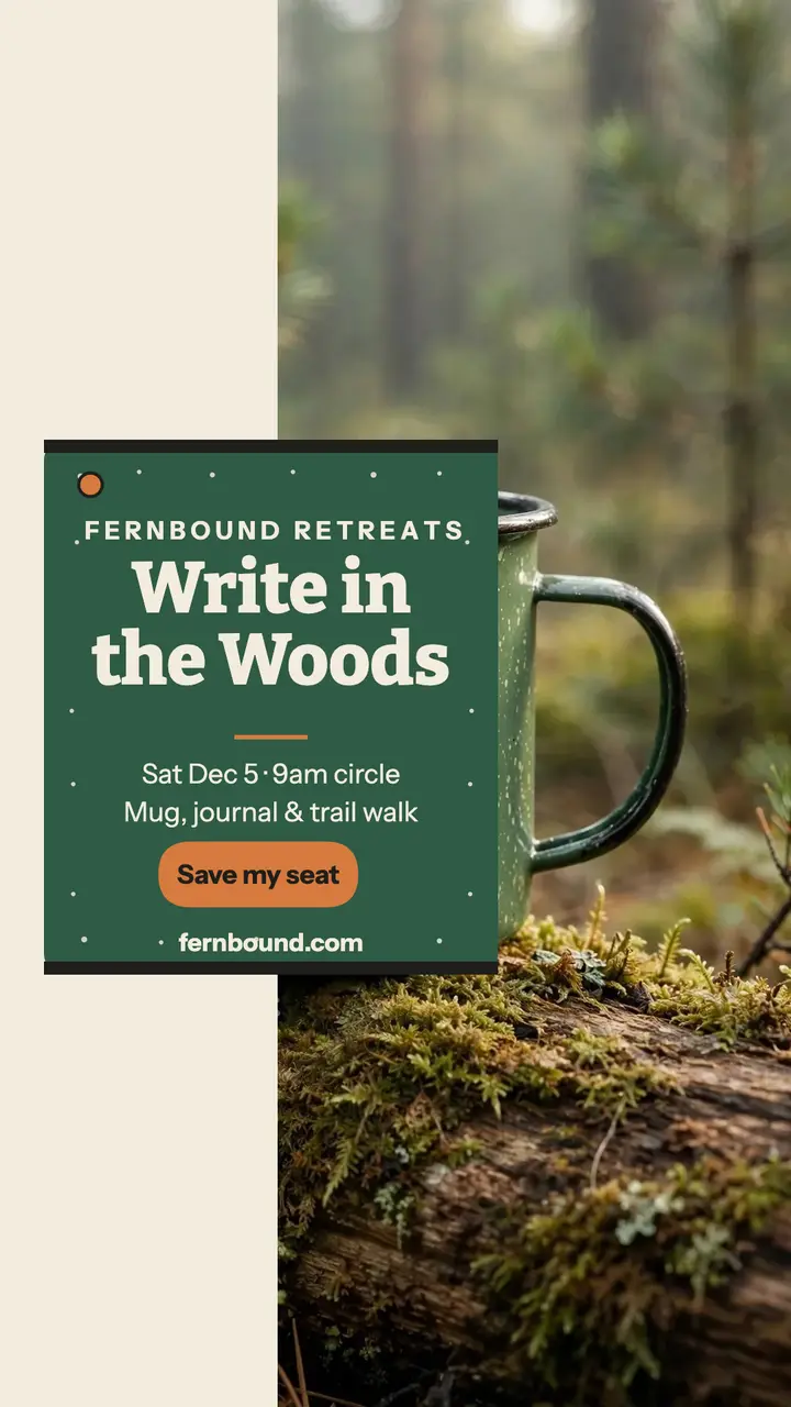 Fernbound forest journaling retreat story template