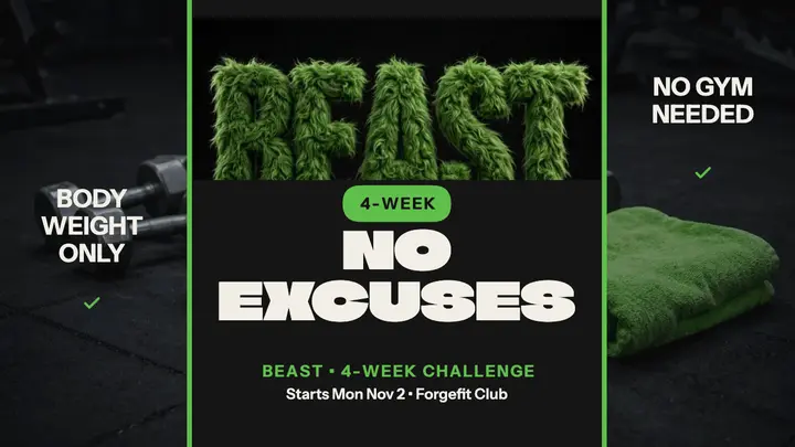 Forgefit 4-week beast challenge thumbnail template
