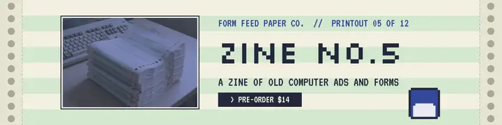 Form Feed Paper Co. zine banner template