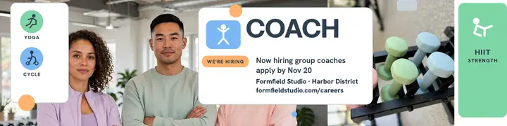 Formfield Studio coach hiring banner template