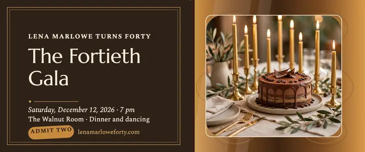 Fortieth gala burl ticket: 40th birthday ticket template