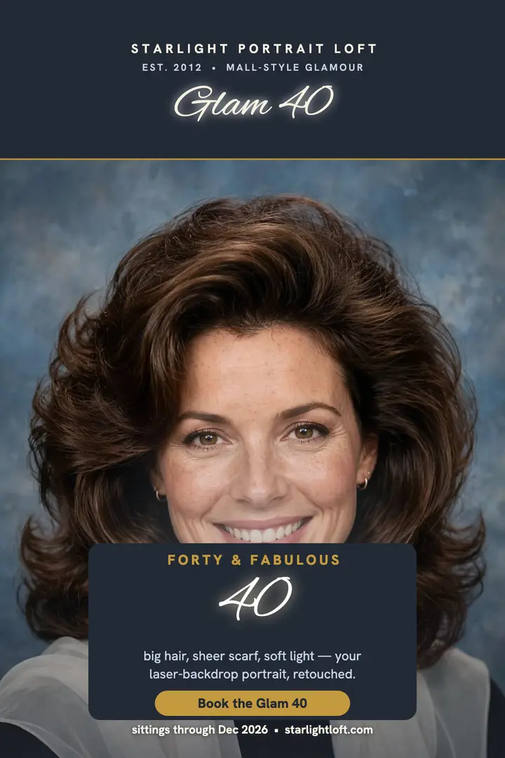 Starlight Glam 40 birthday portrait poster template