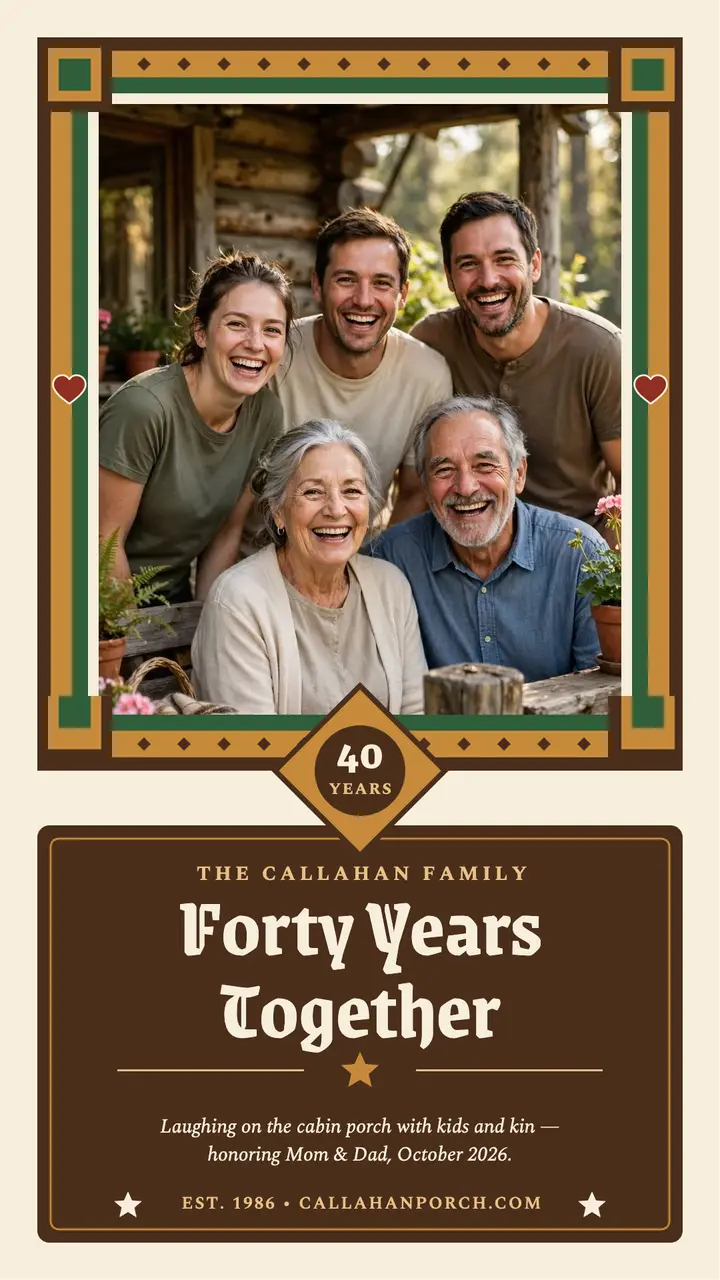 Callahan forty years anniversary frame story template