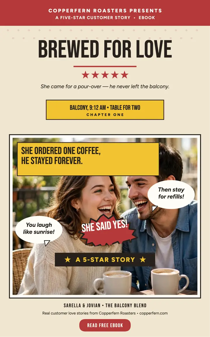 Brewed for love fotonovela cover template