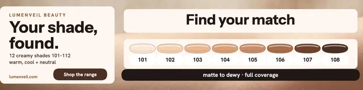 Lumenveil foundation shade finder banner: foundation shade banner template