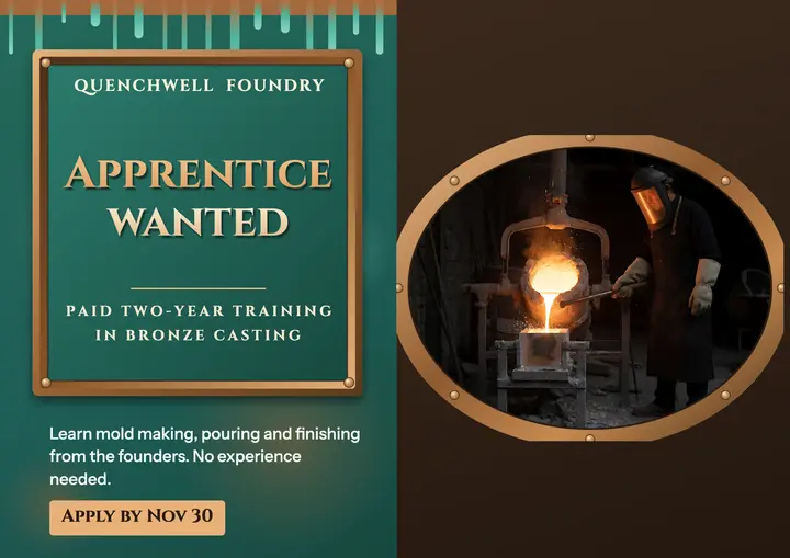 Quenchwell foundry apprentice hiring card: foundry apprentice hiring card template
