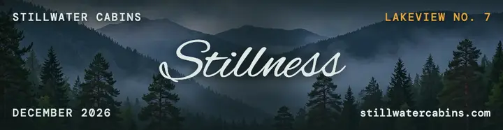 Stillwater Cabins lake dusk billboard template