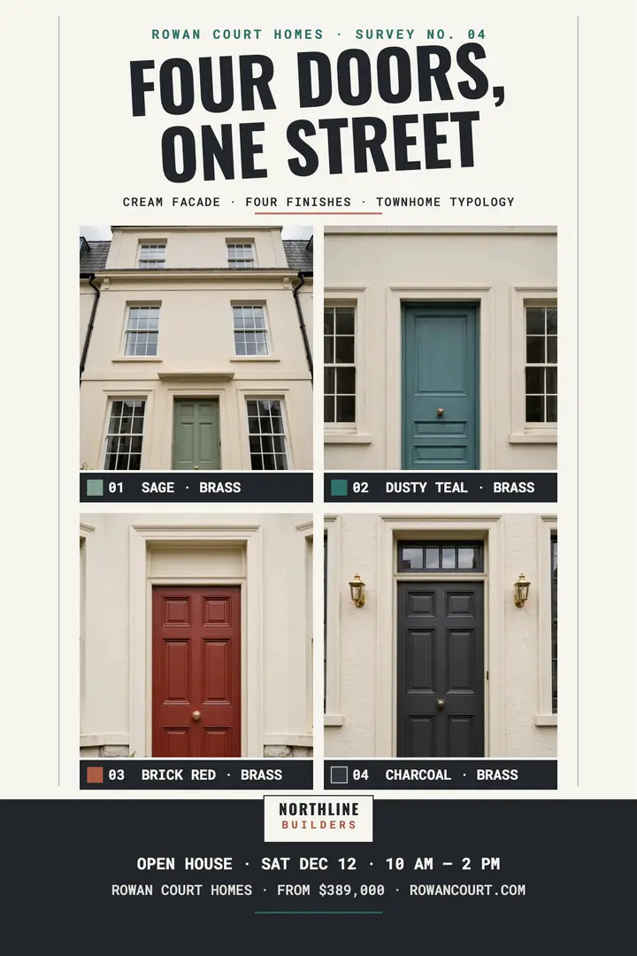 Rowan Court four doors townhome poster template