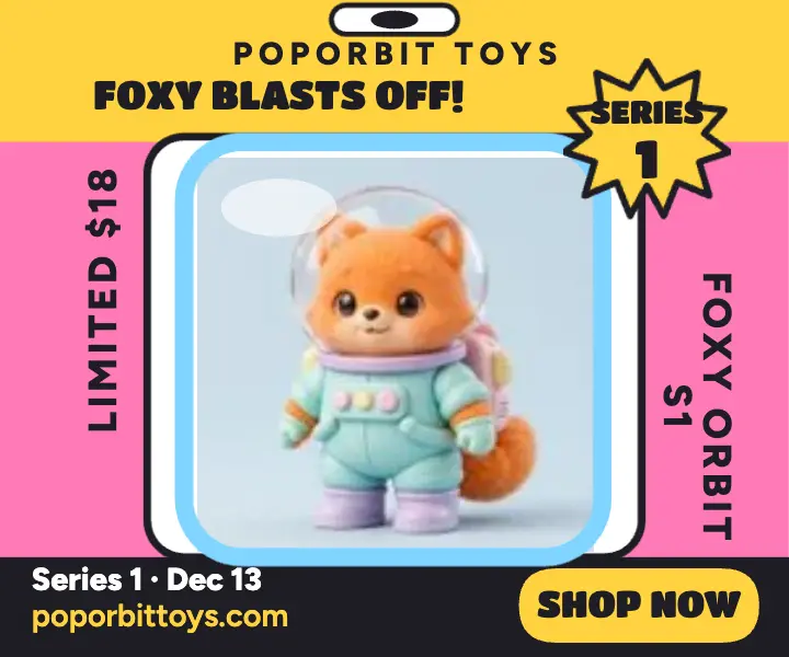 Poporbit Foxy Orbit figure blister ad template