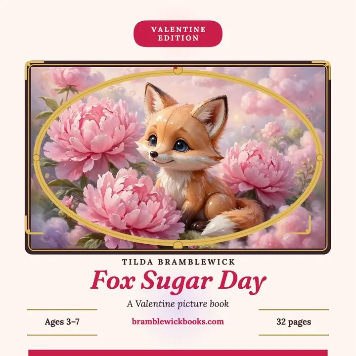 Fox Sugar Day Valentine book post: valentine picture book post template