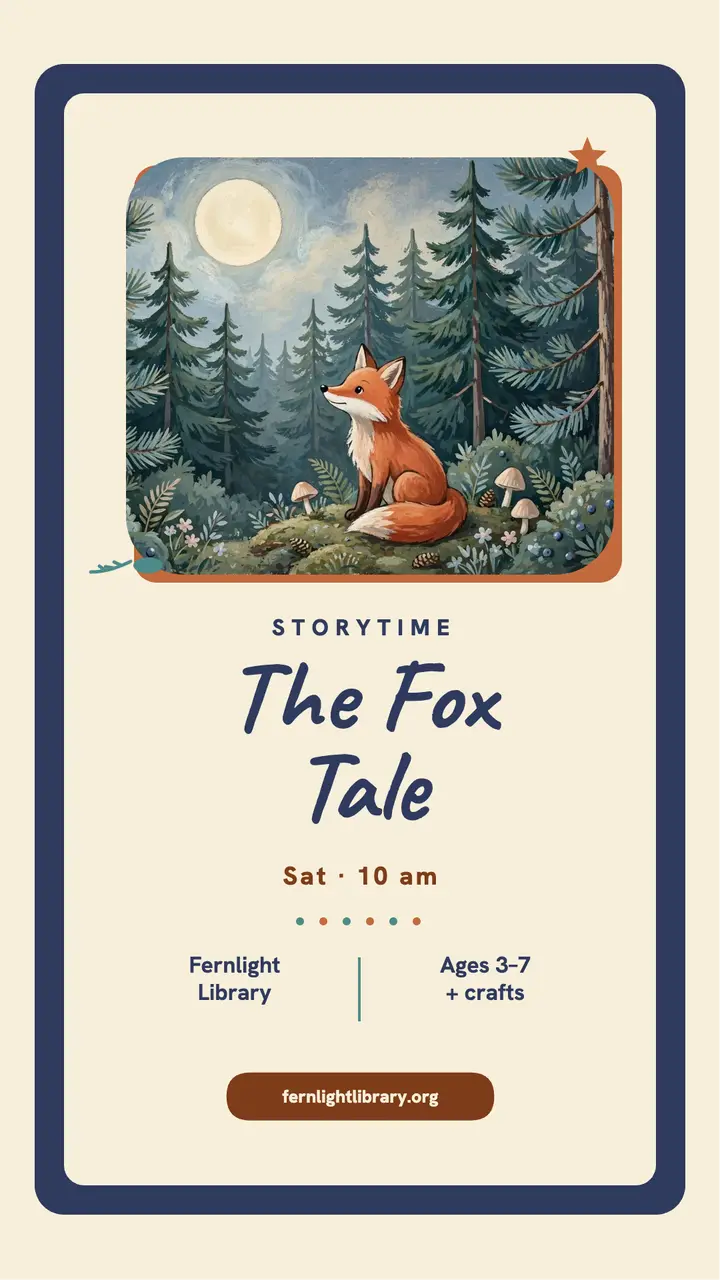 Fernlight fox tale storytime story template