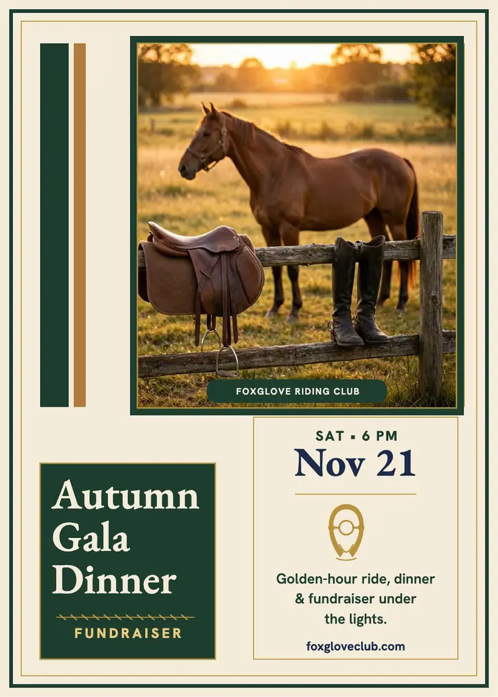 Foxglove Riding Club autumn gala invitation template