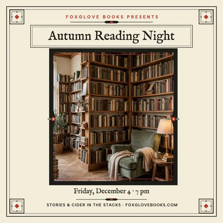Foxglove Books autumn reading night template