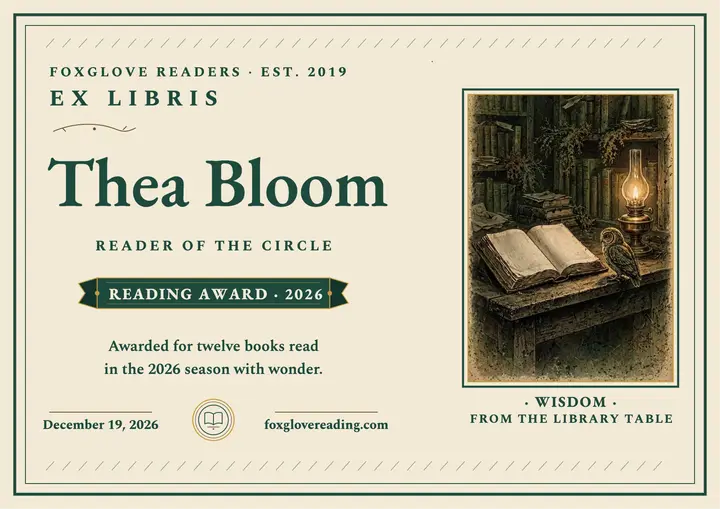Foxglove Readers ex libris award template