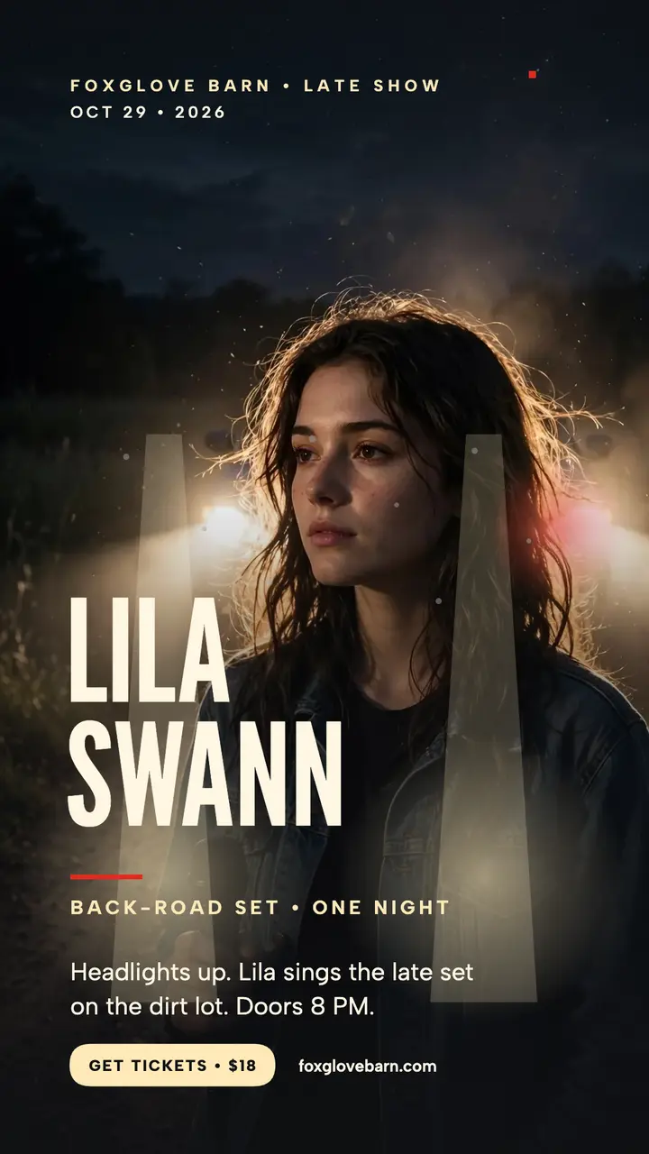 Lila Swann headlight gig story template