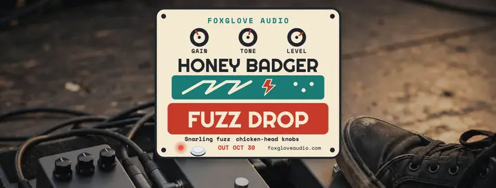 Foxglove Honey Badger Fuzz launch cover template