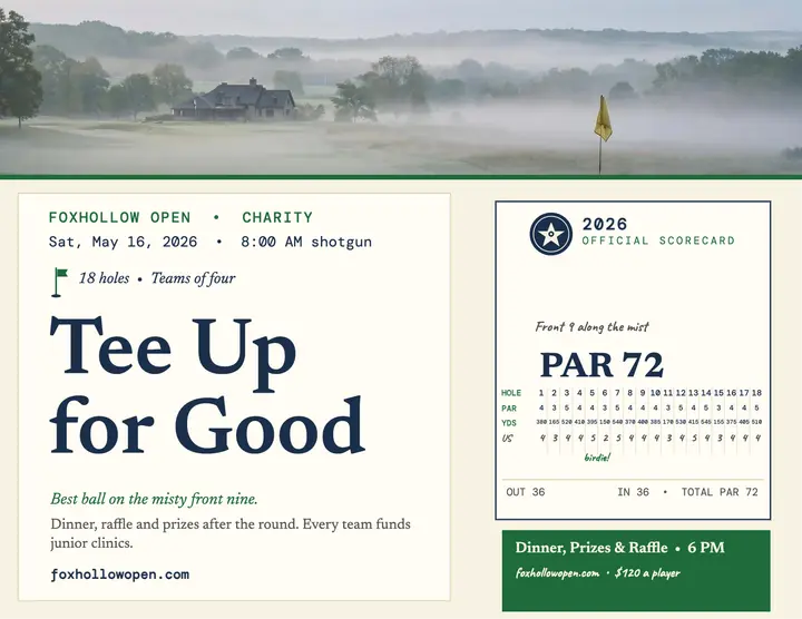 Foxhollow Charity Scramble golf flyer template