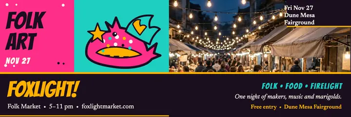 Foxlight Folk Market night header template