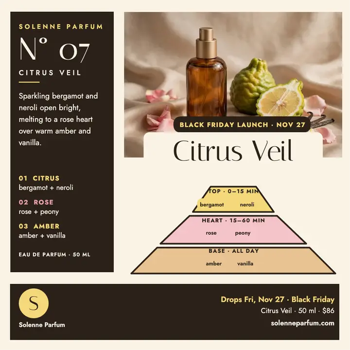 Solenne Citrus Veil pyramid launch post template