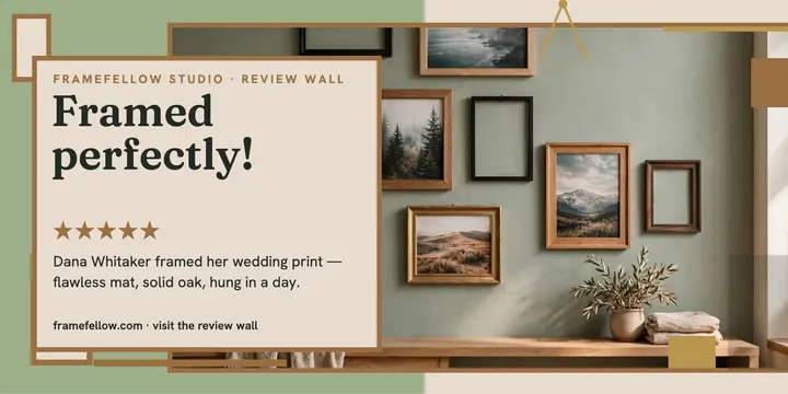 Framefellow review wall, frame shop template