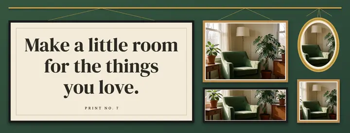 Framed quote gallery wall cover: home quote gallery wall cover template