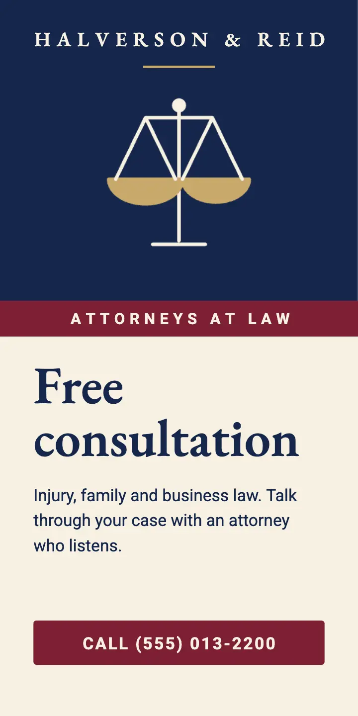 Law firm free consultation ad template