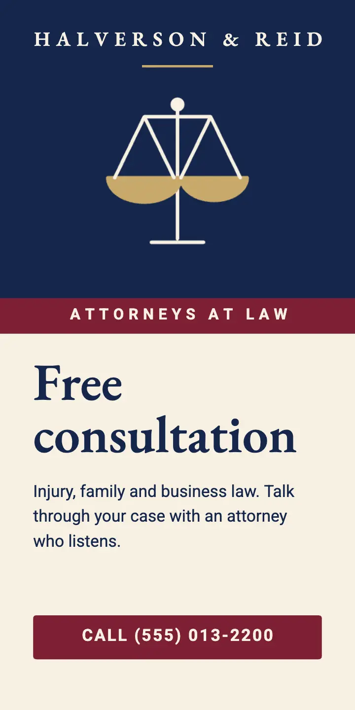 Law firm free consultation ad template